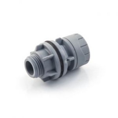 polyplumb tank connector - 22mm x 3/4" bsp pm grey