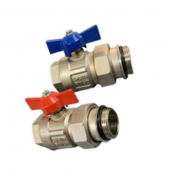 1" ball valve set for manifold blue and red handles
