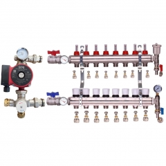 water underfloor heating manifold 8 port  ges pump kit