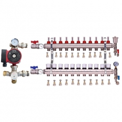 water underfloor heating manifold 11 port ges pump kit
